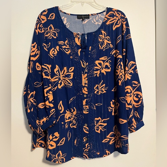 Fred David Floral Bohemian Style Top - Picture 1 of 5
